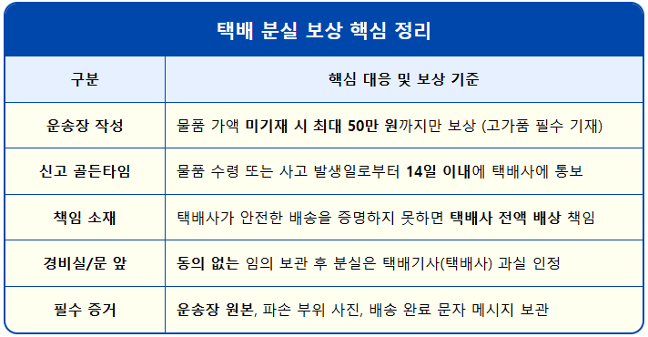 택배 분실 시 보상 100% 받는 골든타임 2 택배 분실 시 보상 100% 받는 골든타임 1