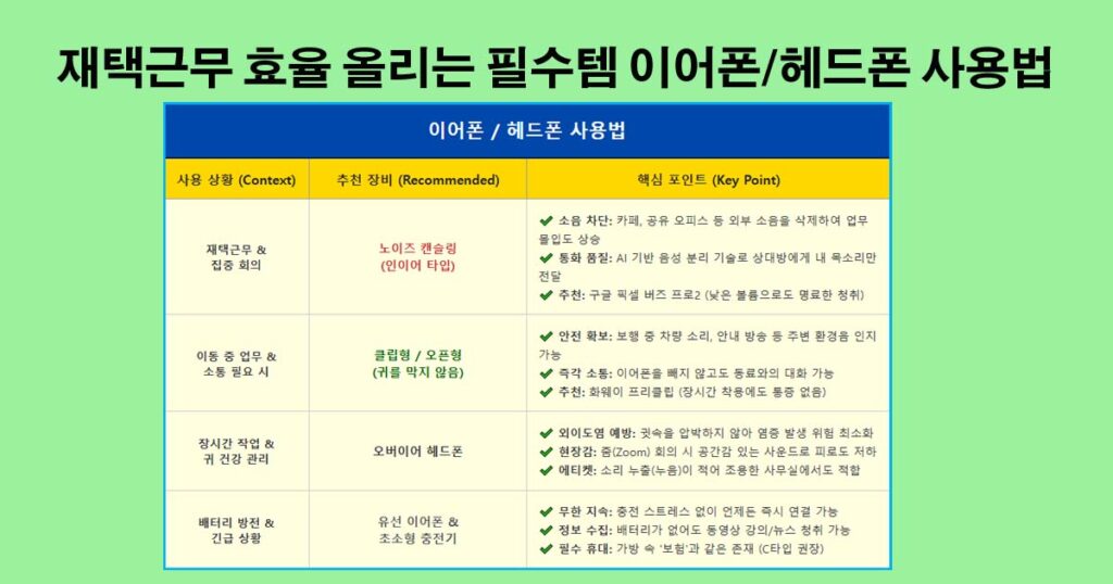헤드폰이어폰사용법