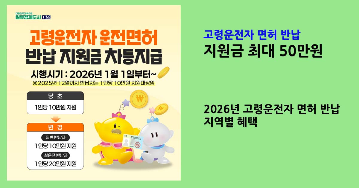 고령운전자면허반납혜택