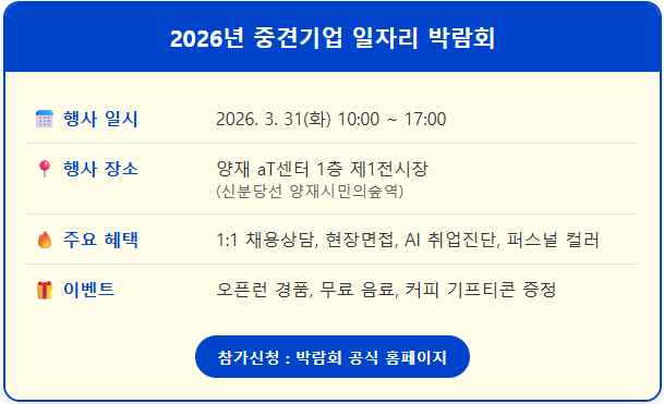 입사 서류 탈락이 고민이라면 ‘FIT’한 중견기업 박람회로 2 입사 서류 탈락이 고민이라면 ‘FIT’한 중견기업 박람회로 1
