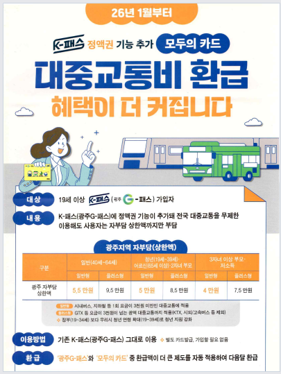 광주 시민만 누리는 역대급 환급 K패스 정액권 3