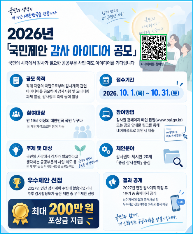 감사원 공모전 최대 200만원 상금 받는 법 3